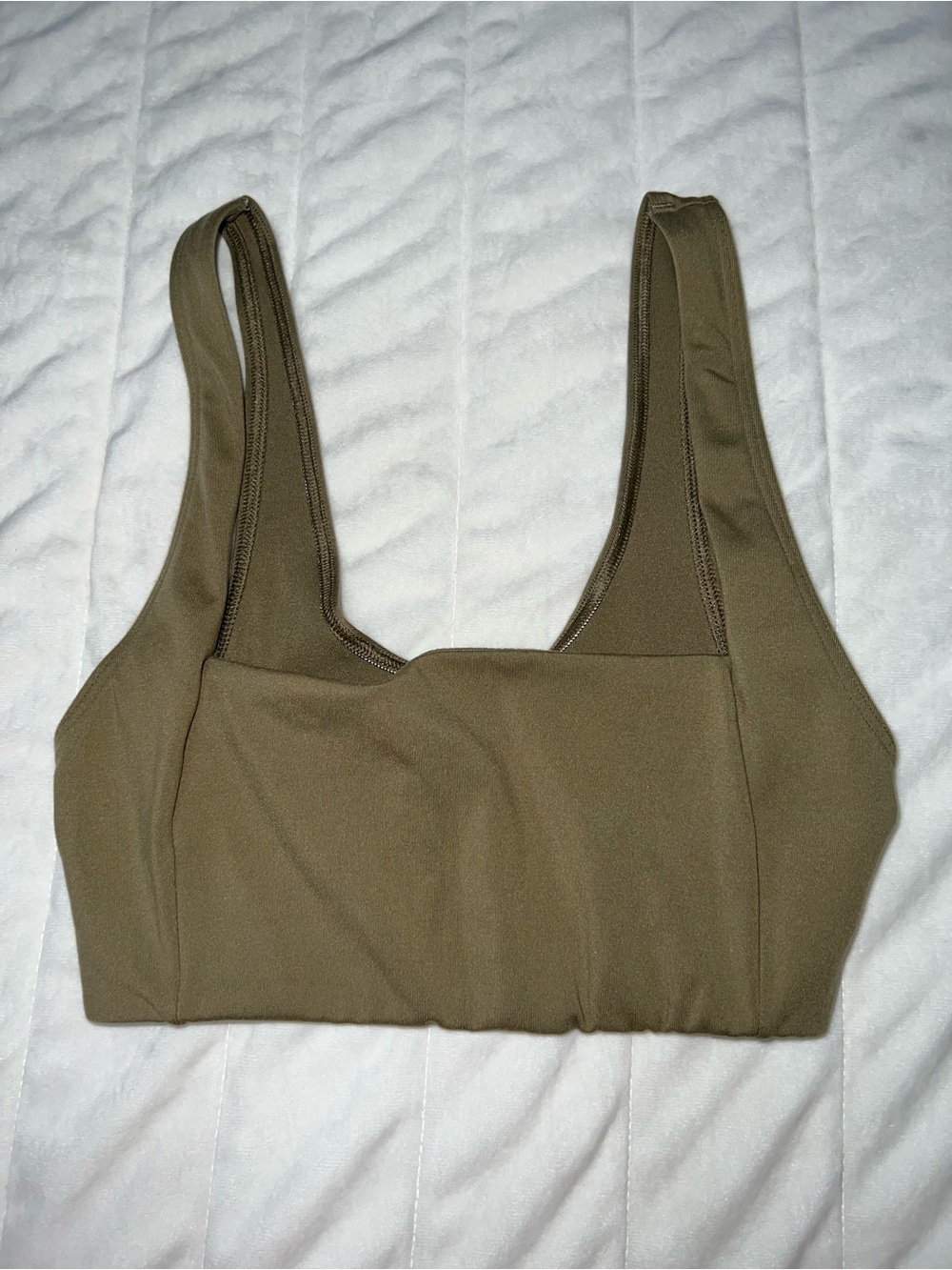 PINK Victoria's Secret Olive Scoop Neck Sports Bralette